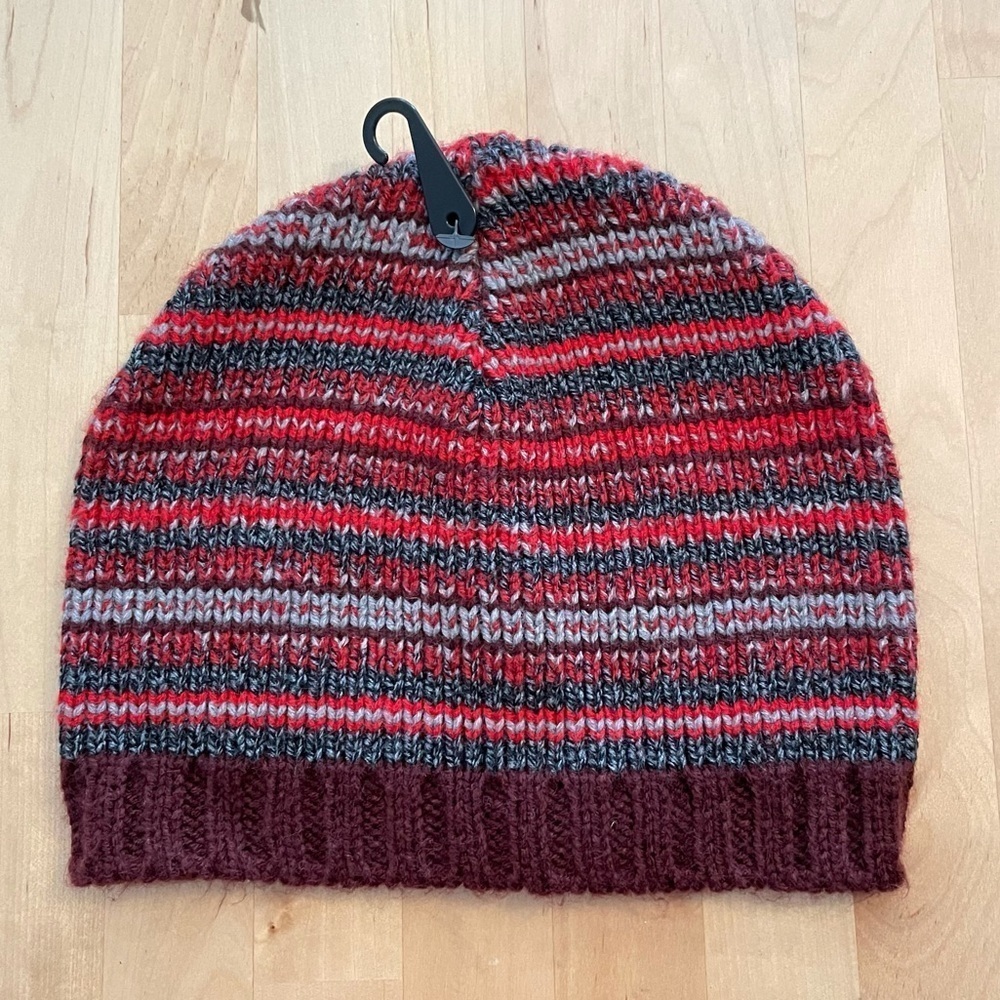 NWOT The Rail Red Striped Knitted Beanie